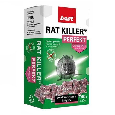 Отрута для щурів, мишей, гризунів Best RAT Killer Perfekt, муміфікація, у гранулах, 140 г 3531 149 фото