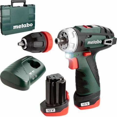 Аккумуляторный шуруповерт Metabo PowerMaxx BS Quick (+2 акб 2.0 А/ч, 12В) 600156500 VSE 600156500 VSE фото