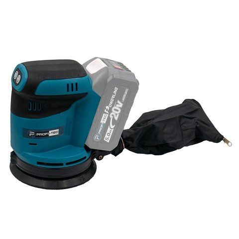 Мощная аккумуляторная орбитальная шлифмашина PROFI-TEC POS2080BL POWERLine: c АКБ 2-шт 20V 5.0Ah+ЗУ VSE POS2080BL 2ак заряд VSE фото