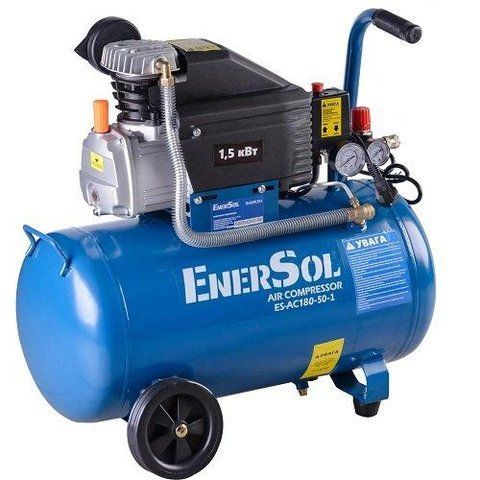 Масляный воздушный компрессор поршневый EnerSol ES-AC180-50-1 : 230В, 50л, 1,5 кВт, 8 бар, 29кг VSE ES-AC180-50-1 VSE фото