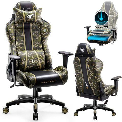 Геймерское кресло Diablo Chairs X-One 2.0 Normal Size камуфляж эко-кожа 0368 фото