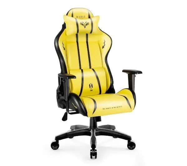 Геймерское кресло Diablo Chairs X-One 2.0 Normal Size желтое эко-кожа 0369 фото