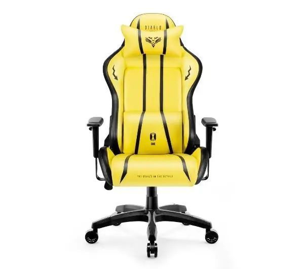Геймерское кресло Diablo Chairs X-One 2.0 Normal Size желтое эко-кожа 0369 фото