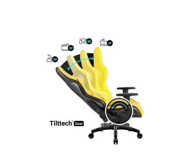 Геймерское кресло Diablo Chairs X-One 2.0 Normal Size желтое эко-кожа 0369 фото