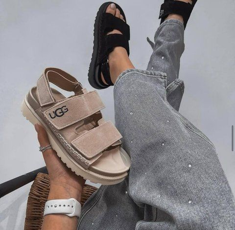 Стильные женские босоножки, сандали в стиле известного бренда UGG на массивной подошве. Размеры 39,40 Q7-3 фото