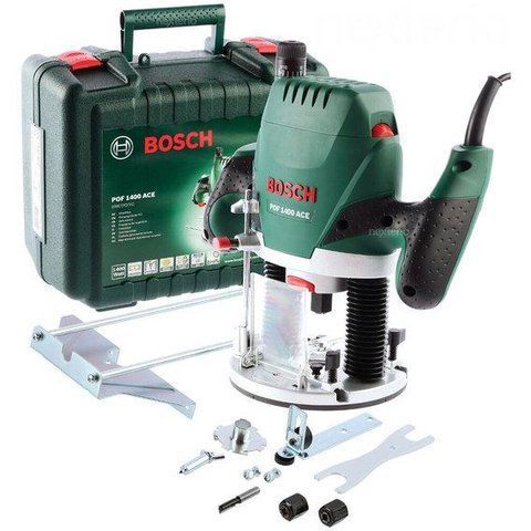 Електричний ручний столярний фрезер по дереву Bosch POF 1400 ACE : 1400 Вт, 6-8 цанга, 28000 об/хв електрофрезер (060326C820) 060326C820 VSE фото