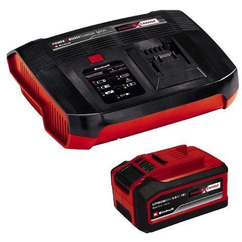 Потужний акумулятор і зарядний пристрій Einhell PXC-Starter-Kit 18V 4-6Ah 6A Boostcharger : час зарядки 60 хв 4512143 VSE 4512143 VSE фото