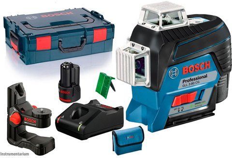 Аккумуляторный 3 плоскостной лазерный уровень нивелир красный Bosch GLL 3-80 CG 12V кейс 0601063T00 VSE фото