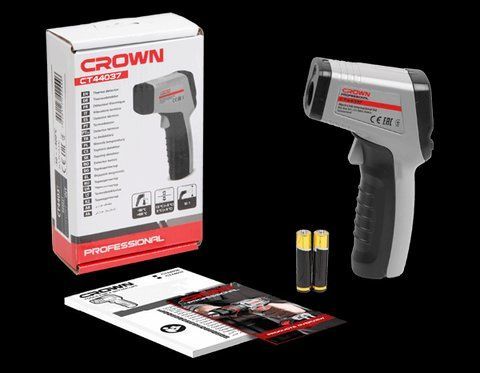Промисловий інфрачервоний термодетектор (пірометр) CROWN CT44037 : -50 до 600 &deg;C будівельний безконтактний градусник VSE CT44037 фото