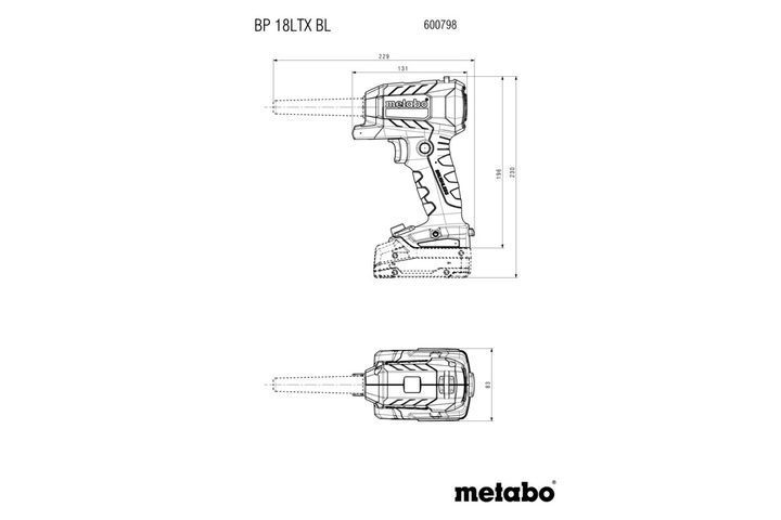 Профессиональный аккумуляторный продувочный пистолет Metabo BP 18 LTX BL: без АКБ (600798850) 600798850 фото