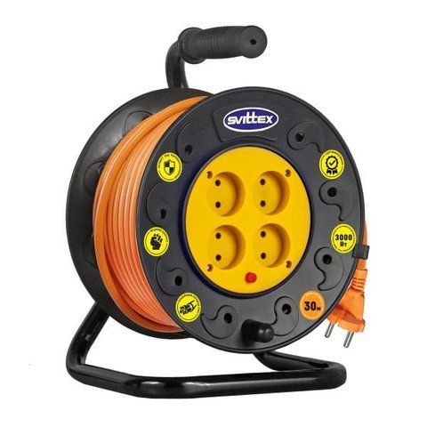 Удлинитель на катушке для сада с термозащитой SVITTEX SV-005 30м 2х1,5мм электрический удлинитель VSE SV-005 VSE фото