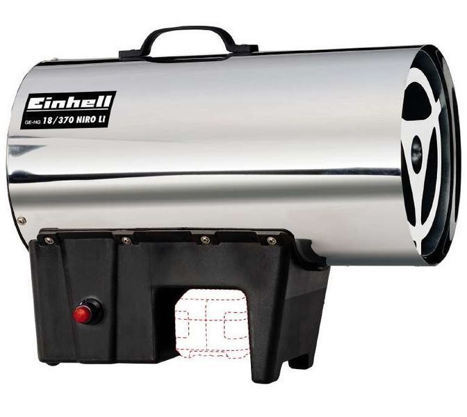 Обігрівач акумуляторний газовий (теплова гармата) Einhell GE-HG 18/370 Niro Li - Solo: 37 кВт 2330805 фото