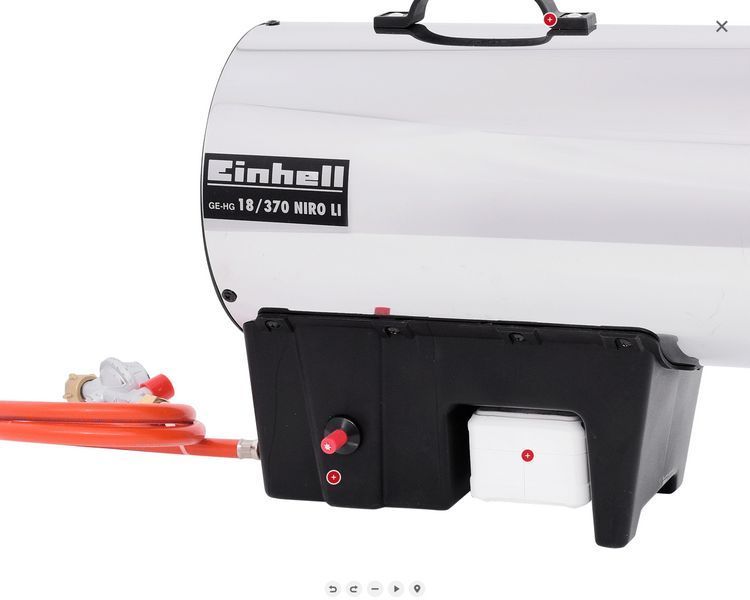 Обігрівач акумуляторний газовий (теплова гармата) Einhell GE-HG 18/370 Niro Li - Solo: 37 кВт 2330805 фото