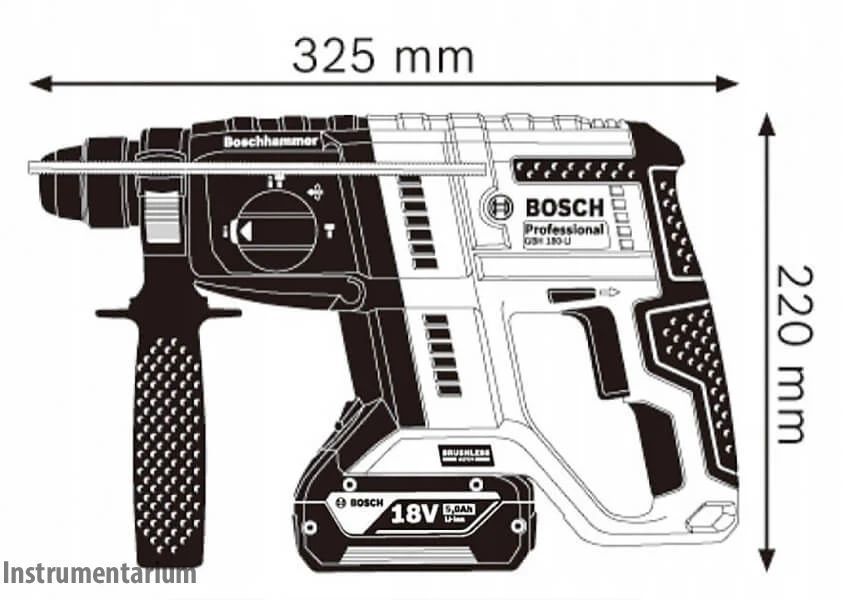 Акумуляторний бочковий перфоратор Bosch Professional GBH 180-Li з АКБ 18V 4.0 Ah + набір свердел 0615990M9C фото