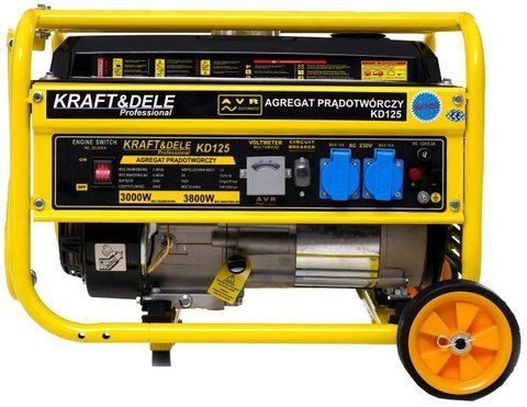 Генератор бензиновий однофазний чотиритактний Kraft Dele KD125 3.0/3.8 кВт з ручним запуском DD0006822 фото