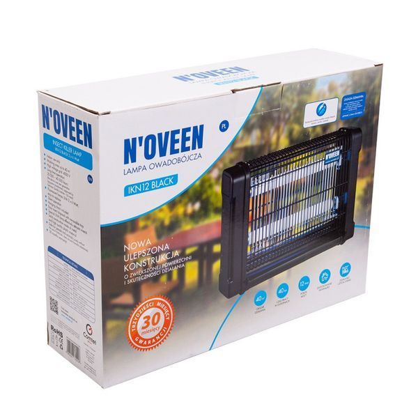 Знищувач комах (40 м2), пастка для летючих комах Noveen IKN-12 Black (2х6W) 4000В 982 432 фото