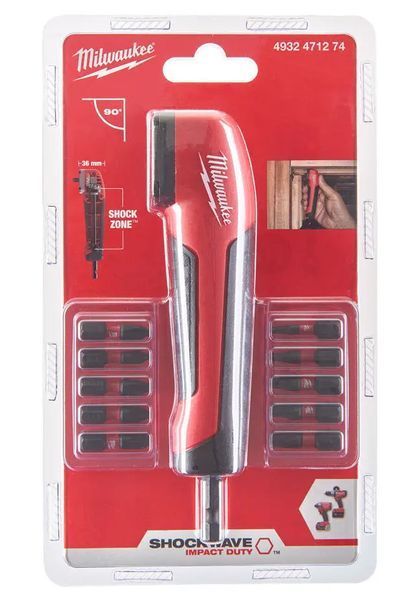 Угловая насадка SHOCKWAVE + 10 бит 25 мм MILWAUKEE (4932471274) 4932471274 фото