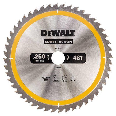 Диск пильний 250 х 30 (48Т) DeWALT DT1957 DT1957 фото