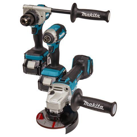 Професійний набір інструментів Makita DLX3155TJ (DDF486, DTD153, DGA504) : дриль-шуруповерт, ударний гвинтоверт,болгарка VSE DLX3155TJ VSE фото