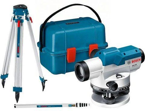 Профессиональный оптический нивелир Bosch Professional GOL 20 D в кейсе с штативом BT 160, линейкой GR 500 VSE 0601068402 VSE фото