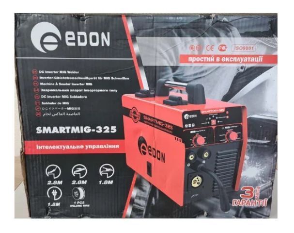 Сварочный полуавтомат EDON SmartMIG-325 (2 в 1 MIG + MMA) 5.3 кВт - 325 Ампер + маска хамелеон в подарок! VSE SmartMIG-325 VSE фото
