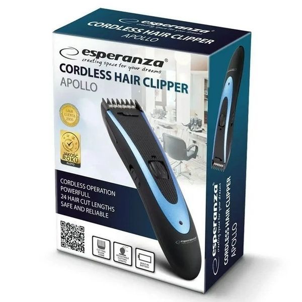 Машинка для стрижки (триммер) Esperanza Apollo черно-голубая 0250 фото