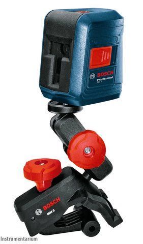 Профессиональный лазерный нивелир Bosch Professional GLL 2 с держателем MM 2 : два красных луча, 10 м VSE 0601063A01 VSE фото