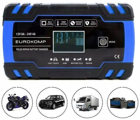 Зарядное устройство EUROKOMP 12V 8A - 24V 4A 0182 фото