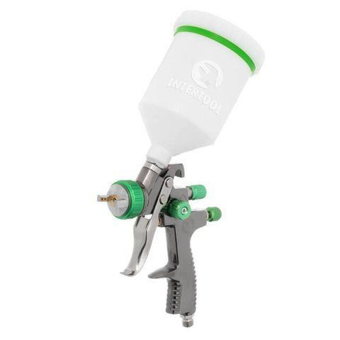 Краскопульт пневматический LVLP GREEN INTERTOOL PT-0132: 200 л/мин, диаметр форсунки 1.3мм, 600 мл бачок VSE PT-0132 VSE фото