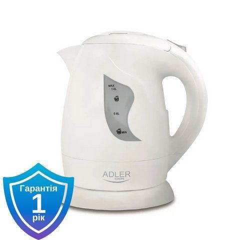 Чайник електричний Adler AD 08 white 1 L 5907468860083 фото