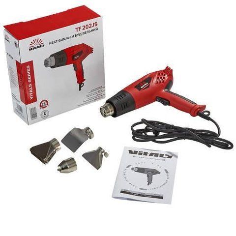 Будівельний технічний фен Vitals Tf 202JS 2 кВт 2 режими 250 &mdash; 550 л/год 000052099 фото