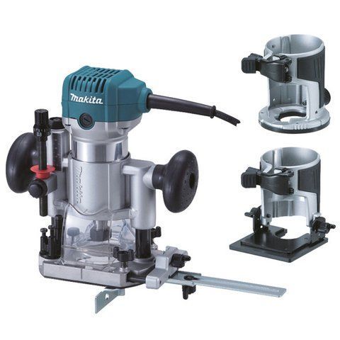 Електричний ручний столярний фрезер по дереву MAKITA RT0700CX2J : 710 Вт, 6-8 цанга, 30000 об/хв електрофрезер, 3 бази RT0700CX2J VSE фото