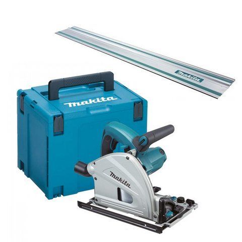 Профессиональная ручная погружная дисковая пила Makita SP6000J : 1300 Вт, 165мм, 55мм + линейка 1.5м VSE SP6000J лінійка VSE фото