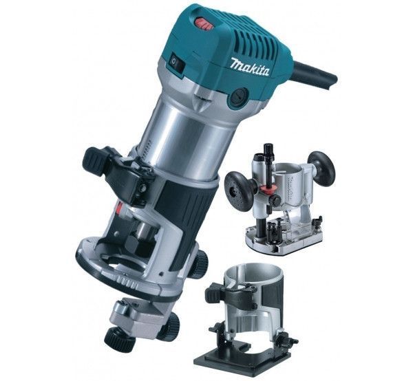 Електричний ручний столярний фрезер по дереву MAKITA RT0700CX2J : 710 Вт, 6-8 цанга, 30000 об/хв електрофрезер, 3 бази RT0700CX2J VSE фото