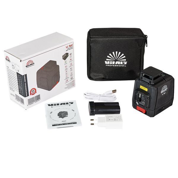Уровень лазерный Vitals Professional LL 5go 30м, 520нм, зеленый луч, 1 вертикальная(120&deg;) и 1 горизонтальная 000162514 фото