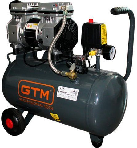 Поршневой безмасляный воздушный компрессор 24 л GTM KAW750-24L 24 л 0.75 кВт 8 бар 75 л/мин вес 23 кг 27153 фото