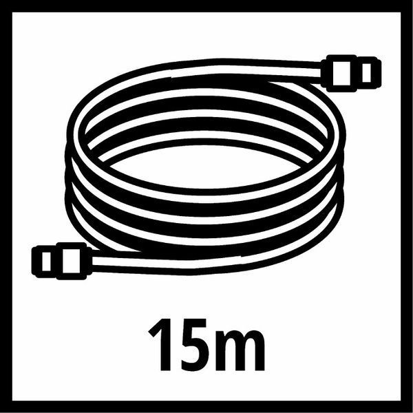 Шланг високого давления Einhell 15 м, внутрішній діаметр 6 мм (4138200) 4138200 фото