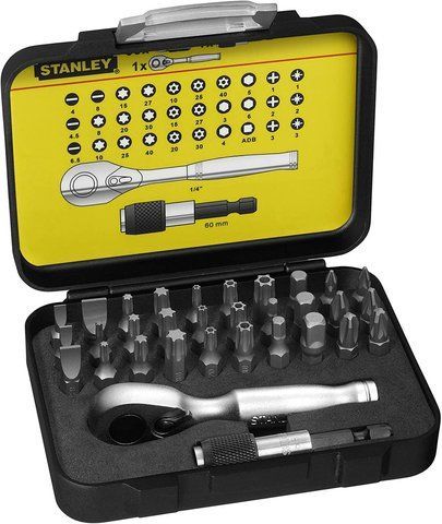 Набор бит Stanley Expert Line с магнитным держателем и трещоткой 32 предмета (1-13-904) VSE 1-13-904 VSE фото