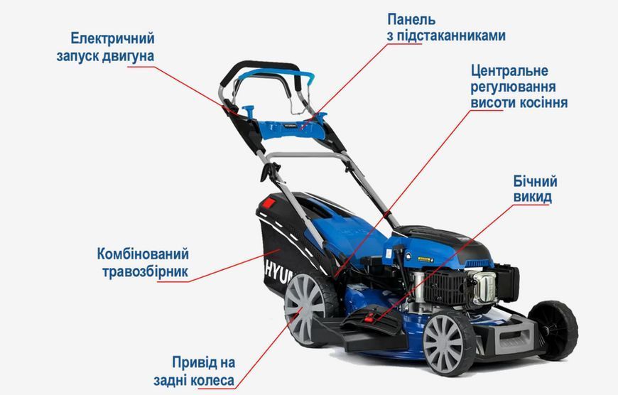Самохідна бензинова газонокосарка Hyundai L 5620SE з электростартером L 5620SE фото