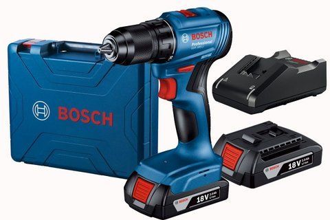 Аккумуляторная бесщеточная дрель-шуруповерт Bosch GSR 185-LI Professional : 2 АКБ 18V 2.0Ah + З/П VSE 06019K3000 VSE фото