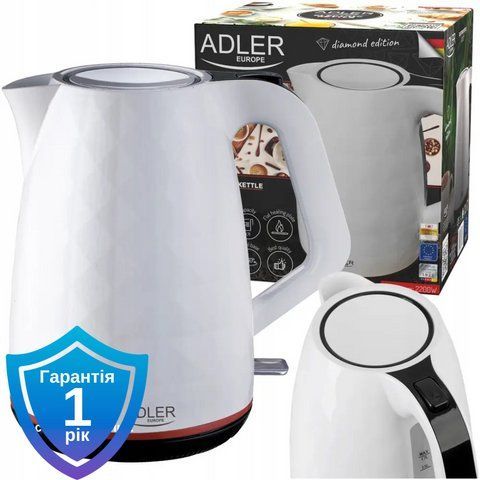 Чайник електричний Adler AD 1277 білий 1.7 л 5902934831239 фото