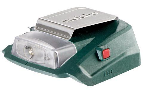 Силовий адаптер + ліхтарик для акумуляторних блоків Metabo PA 14.4 - 18 LED-USB (600288000) VSE 600288000 VSE фото