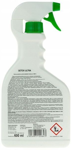 Спрей проти бліх, клопів, тарганів та інших комах GETOX ULTRA 600 мл 346 1249 фото