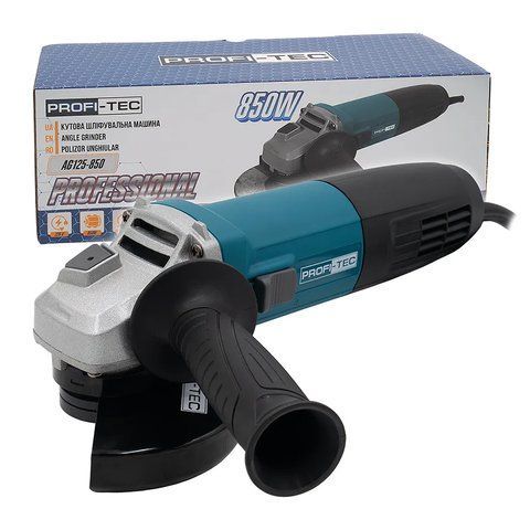 Потужна кутова шліфувальна машина PROFI-TEC AG125-850 : 850Вт, диск 125мм (007087) 007087 фото