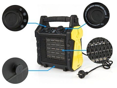 Портативный переносной электрический обогреватель GEKO 80405 2 кВт G80405 фото