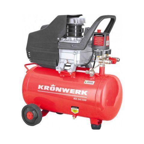 Масляный компрессор KRONWERK KD 24/200 : 1.5 кВт, 198 л/мин, 24 л 58041 VSE 58041 VSE фото