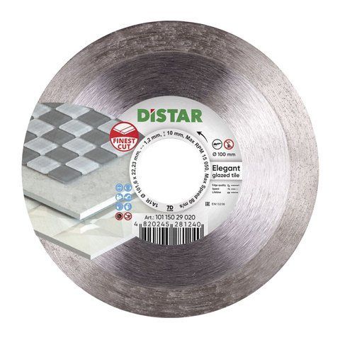 Диск алмазный отрезной Distar 1A1R 100 Elegant: 100x1,2x22,23мм, керамика, керамогранит (10115029020) 10115029020 фото