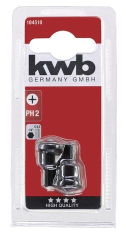 Біта з обмежувачем глибини, PH2, 2 шт, KWB (104510) 104510 фото