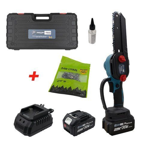 Потужна акумуляторна ланцюгова пила PROFI-TEC DUC200BL POWERLin : з АКБ 2 шт-36V 5.0 Аh, шина 20 см, вага 4 кг DUC200BL SET VSE фото