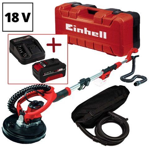 Акція! Набір акумуляторна Шліфмашина для стін і стелі Einhell TE-DW 18/225 Li - Solo + зарядний пристрій і акумулятор 18V 4,0 Ah 4259990, 4512042 VSE фото